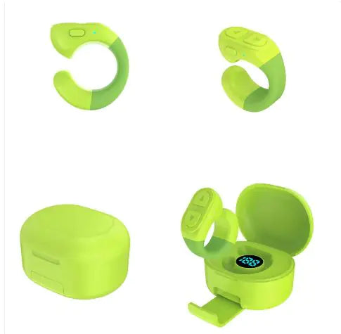 Mini bluetooth remote on fingertip controlling smartphone