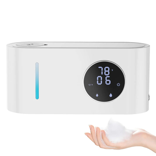 Touchless automatic foaming soap dispenser in modern bathroom
