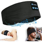 Man wearing bluetooth sleep headband lying in bed