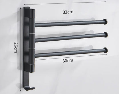 Rotatable Space Aluminum Towel Rack for Bathroom