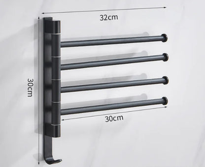 Rotatable Space Aluminum Towel Rack for Bathroom