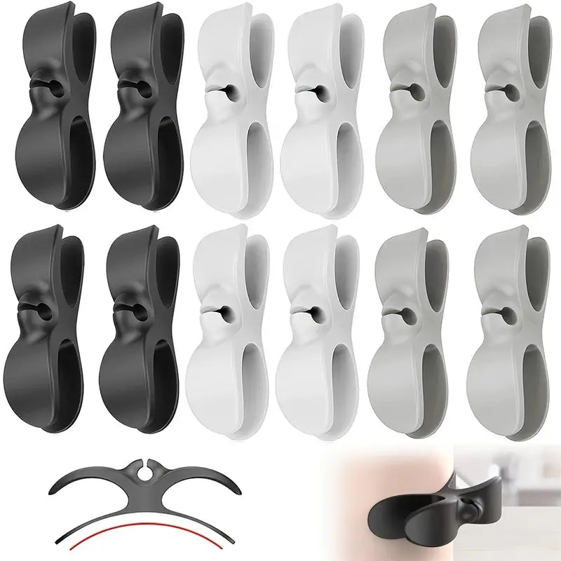 12pcs strong adhesive cord organizers arranged on counter