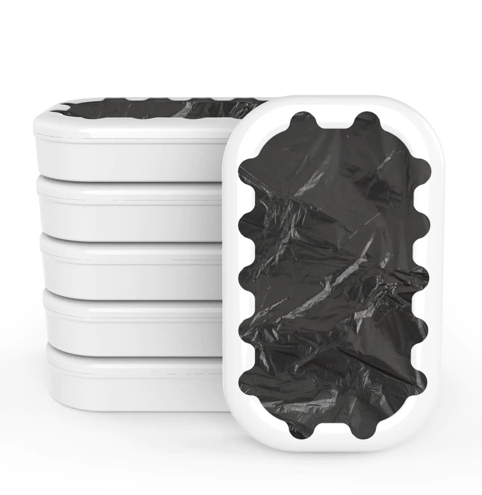 Automatic trash can refill ring installed in smart bin
