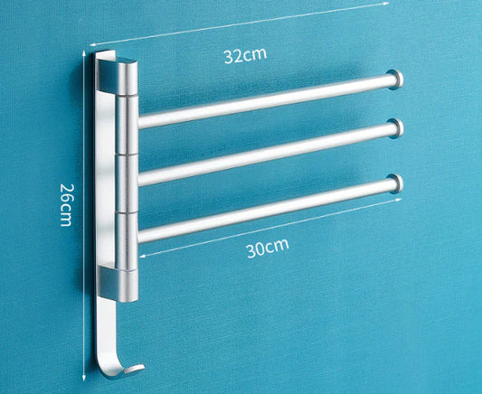 Rotatable Space Aluminum Towel Rack for Bathroom