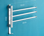 Rotatable space aluminum towel rack mounted on bathroom wall