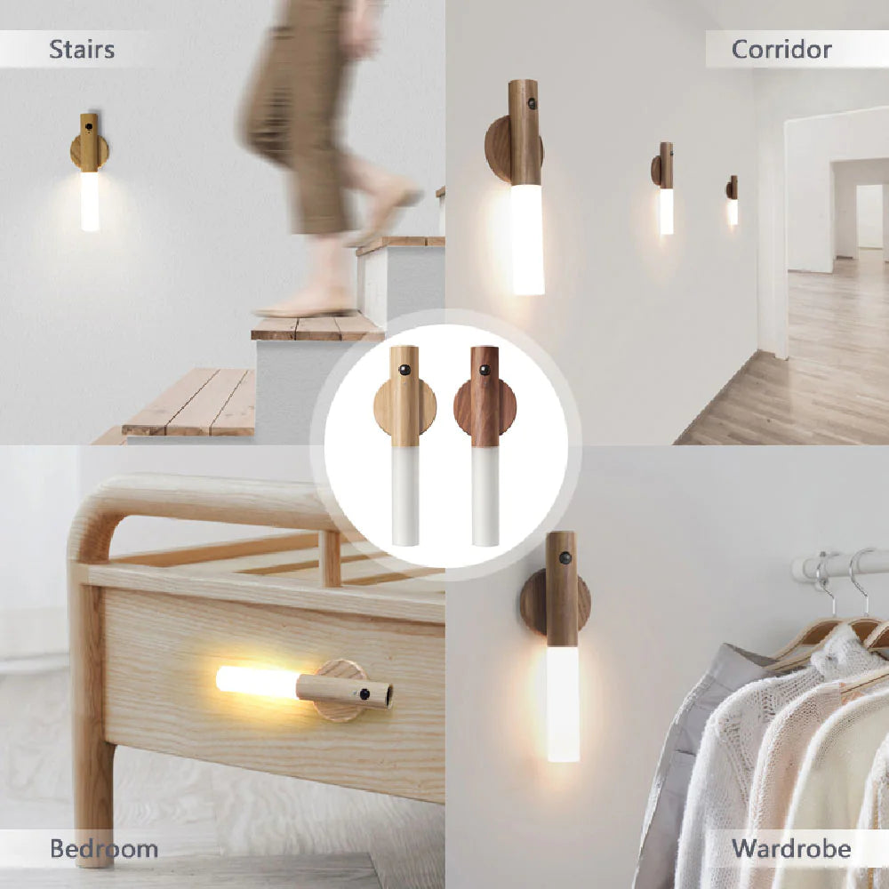 Energy efficient LED motion sensor light in dark room